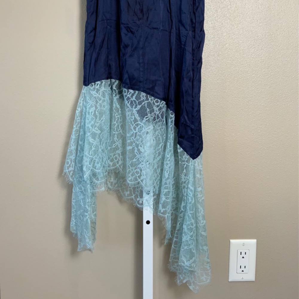 Anthropologie Lace-Trimmed Asymmetrical Midi Slip Dress - Picture 10 of 15